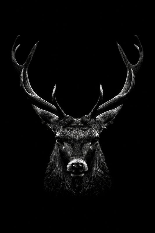 Vương Giả Bóng Đêm — Tranh Canvas Nai (Hươu) Dark Moody Động Vật Uy Nghi Tĩnh Tại