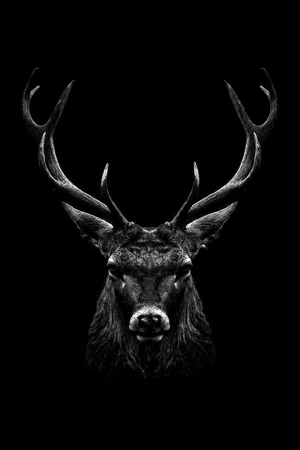 Vương Giả Bóng Đêm — Tranh Canvas Nai (Hươu) Dark Moody Động Vật Uy Nghi Tĩnh Tại
