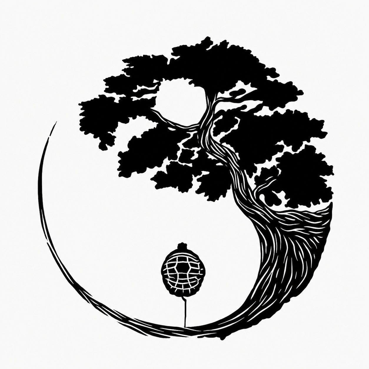 Âm Dương · Cội Rễ Tĩnh Tại — Tranh Canvas Nhật Bản Zen Thiền Định