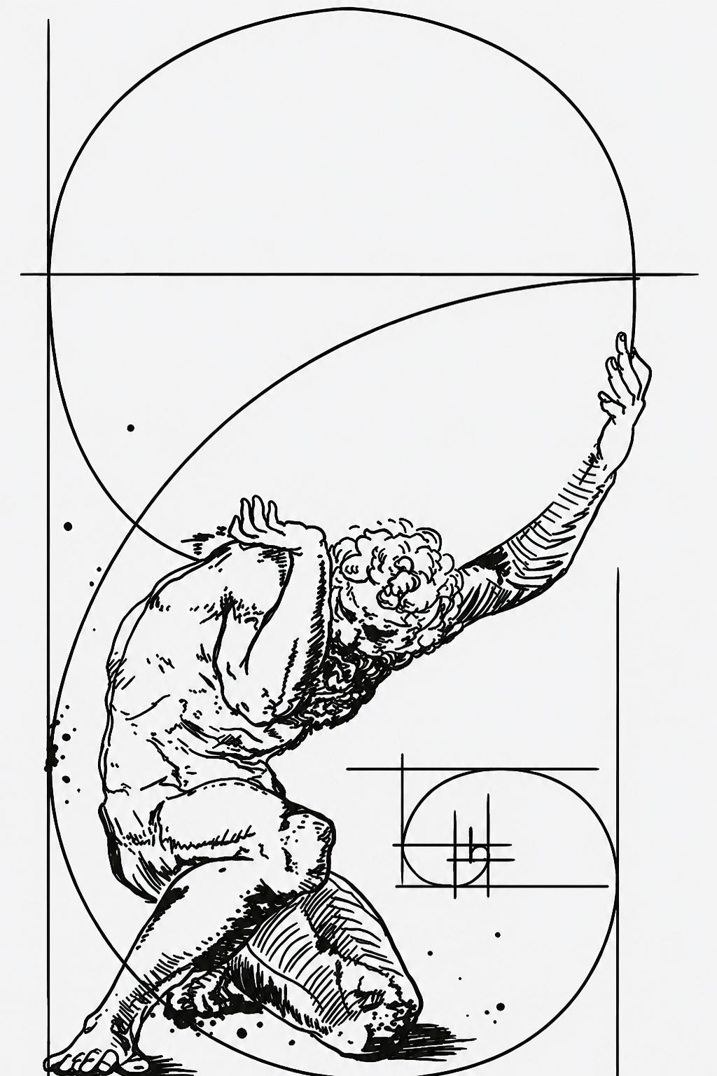 Người Ném Đĩa · Vươn Tới Đỉnh — Tranh Canvas Line Art Động Lực Mạnh Mẽ