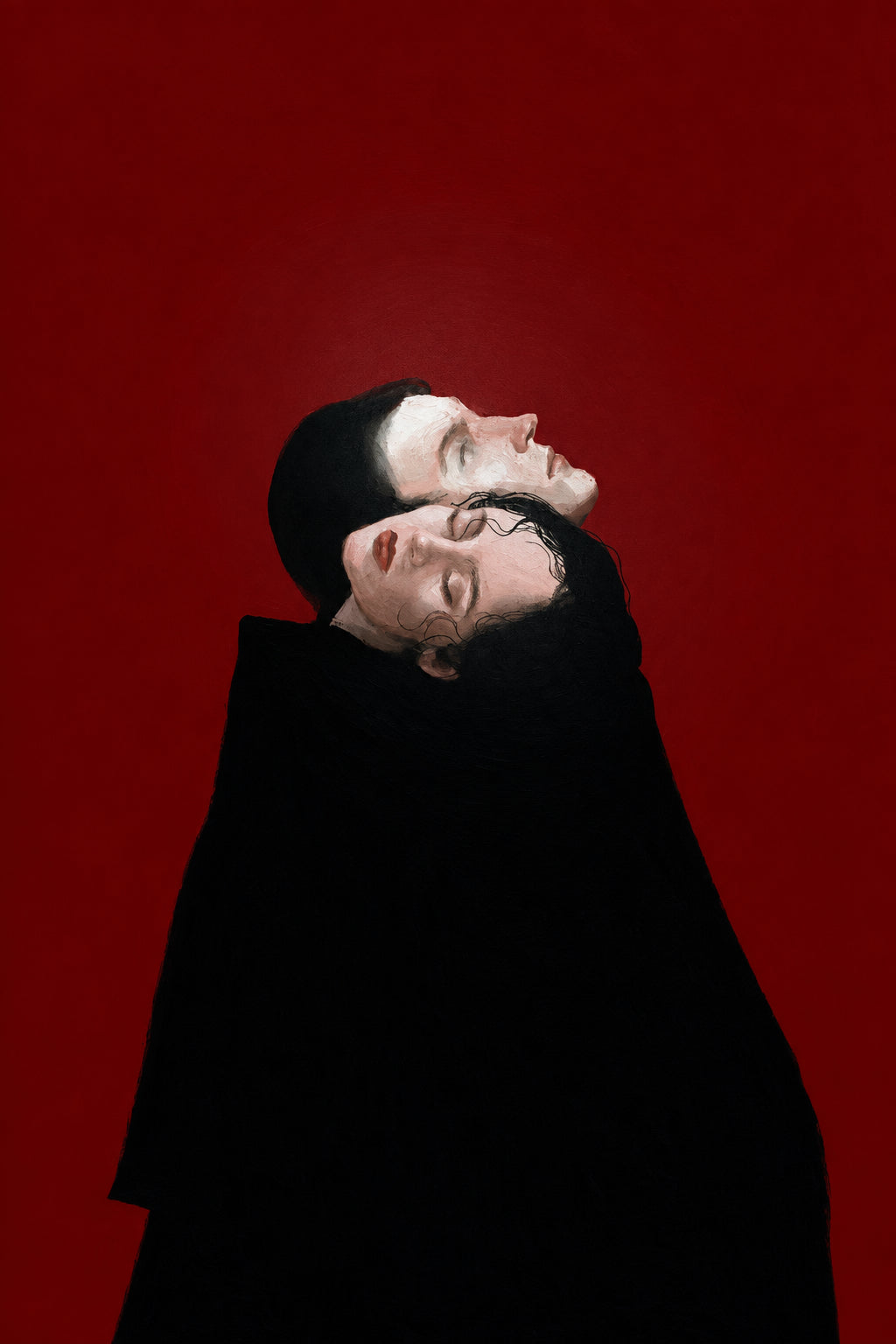 Tựa Vào Nhau Mà Sống — Tranh Canvas Dark Moody Tình Yêu Chân Dung Đôi
