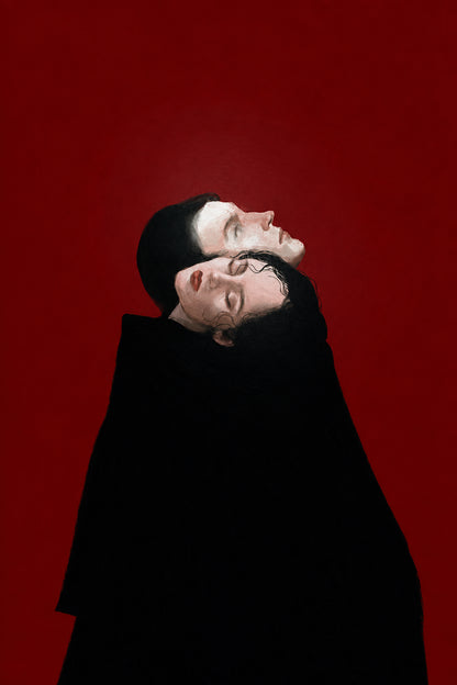 Tựa Vào Nhau Mà Sống — Tranh Canvas Dark Moody Tình Yêu Chân Dung Đôi