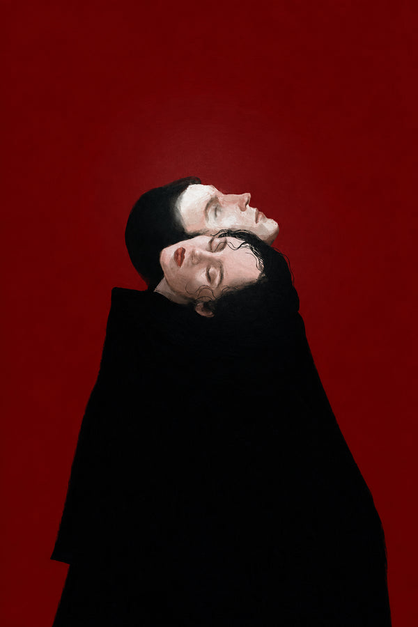 Tựa Vào Nhau Mà Sống — Tranh Canvas Dark Moody Tình Yêu Chân Dung Đôi