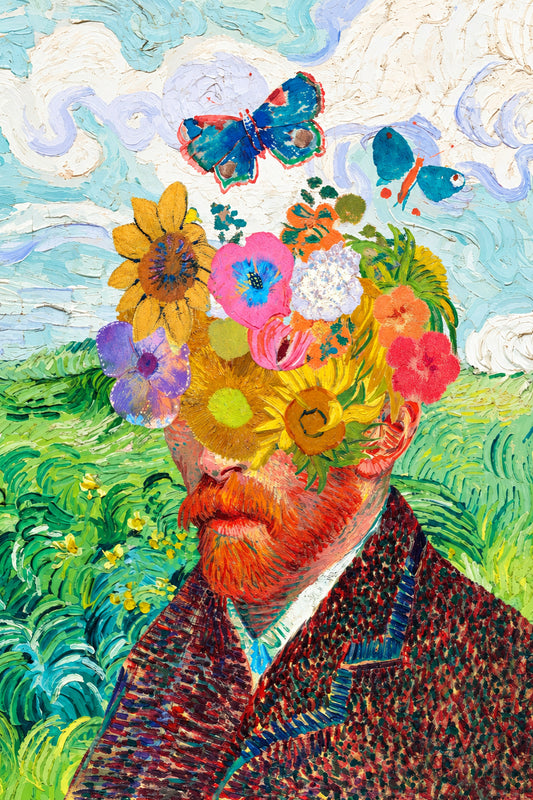 Vườn Hoa Trong Tâm Tưởng — Tranh In Canvas Chân Dung Hoa Bướm Hậu Ấn Tượng