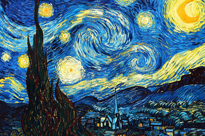 Đêm Đầy Sao · Van Gogh — Tranh Canvas Phong cách sơn dầu Bầu Trời Đêm Huyền Ảo