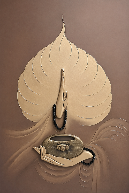 Bàn Tay Giữ Tâm — Tranh Canvas Á Đông Thiền Định Vàng Gold