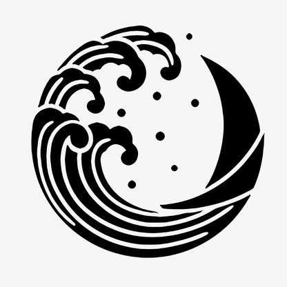 Sóng Và Trăng Đêm — Tranh Canvas Á Đông Japandi Tĩnh Tại Bình Yên